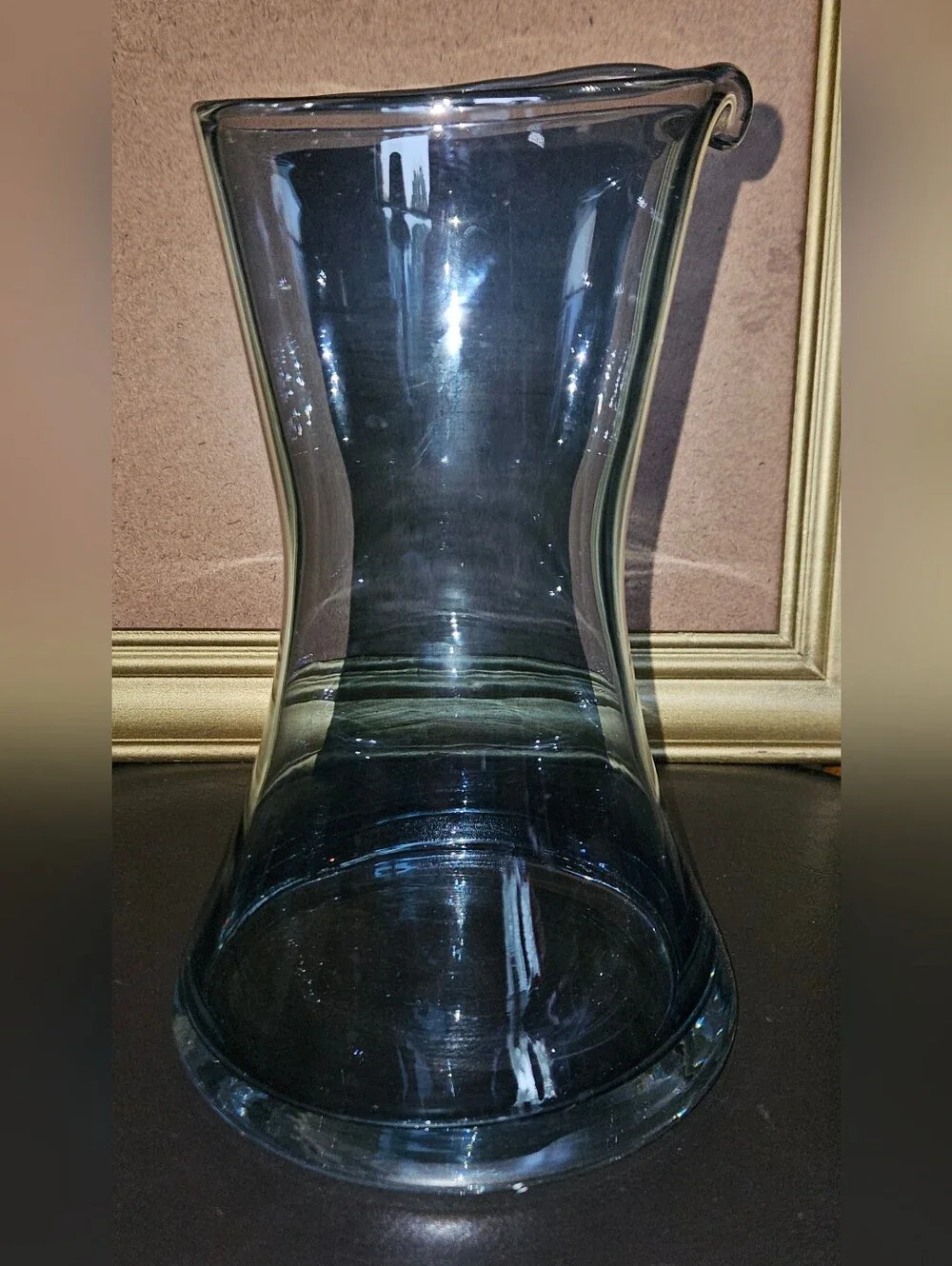 Thomas O'Brien Pale Blue Crystal Clear Glass Carafe/Pitcher Made in Poland